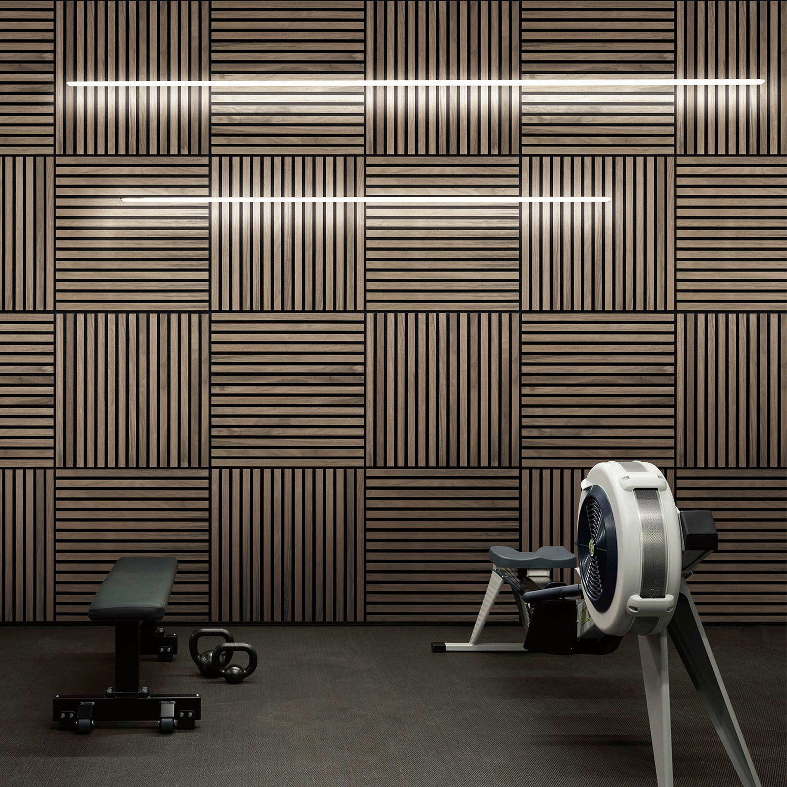 UNISOAR 23.6" x 23.6" Genuine Wood Veneer Acoustic DIY Wall Panels 3D